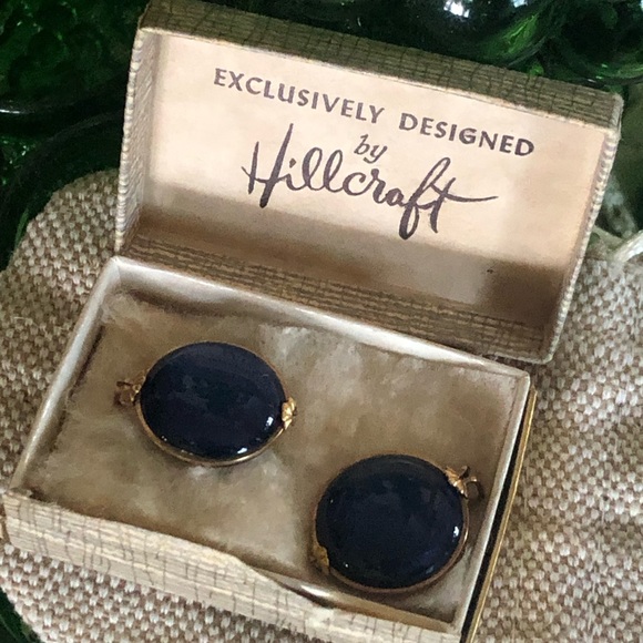 Vintage Cobalt Blue Cufflinks - Picture 5 of 7